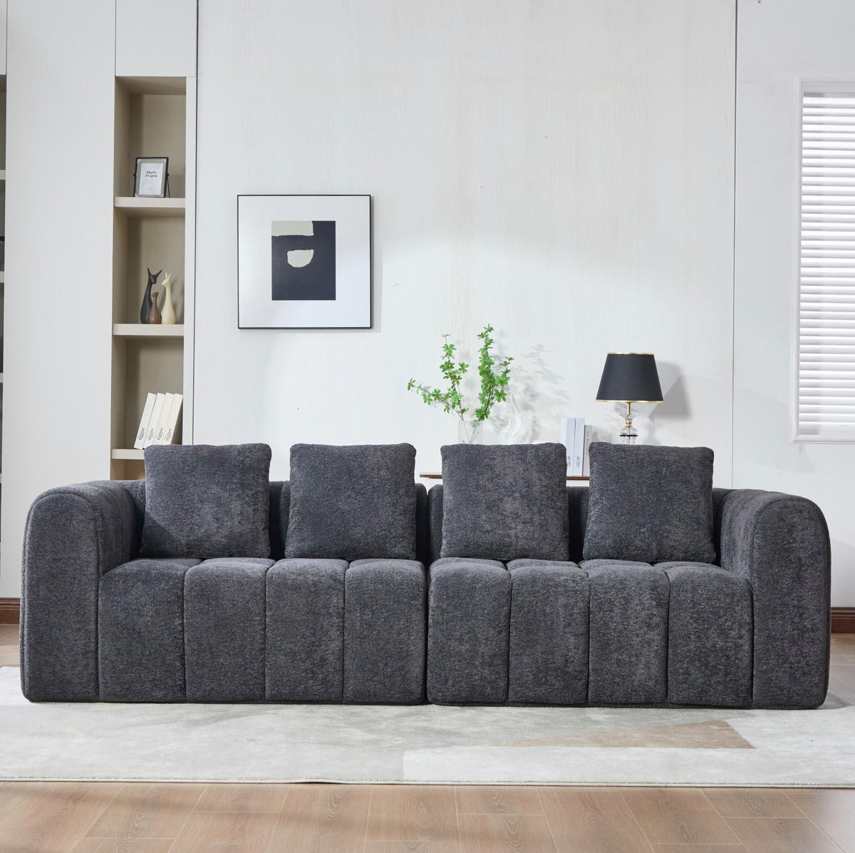 SOFA modular 2er-Set 260 cm Stoff Dark Grey - Dunkelgrau, Holzwerkstoff (95.5/70/260cm) - Meubliv