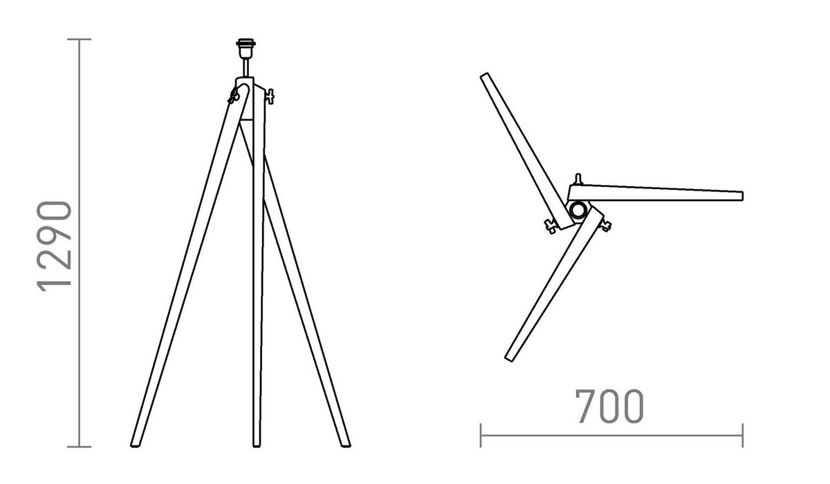 LEUCHTE AMBITUS bamboo Bambus 15 W - Naturfarben, Naturmaterialien (70/70/129cm) - Rendl