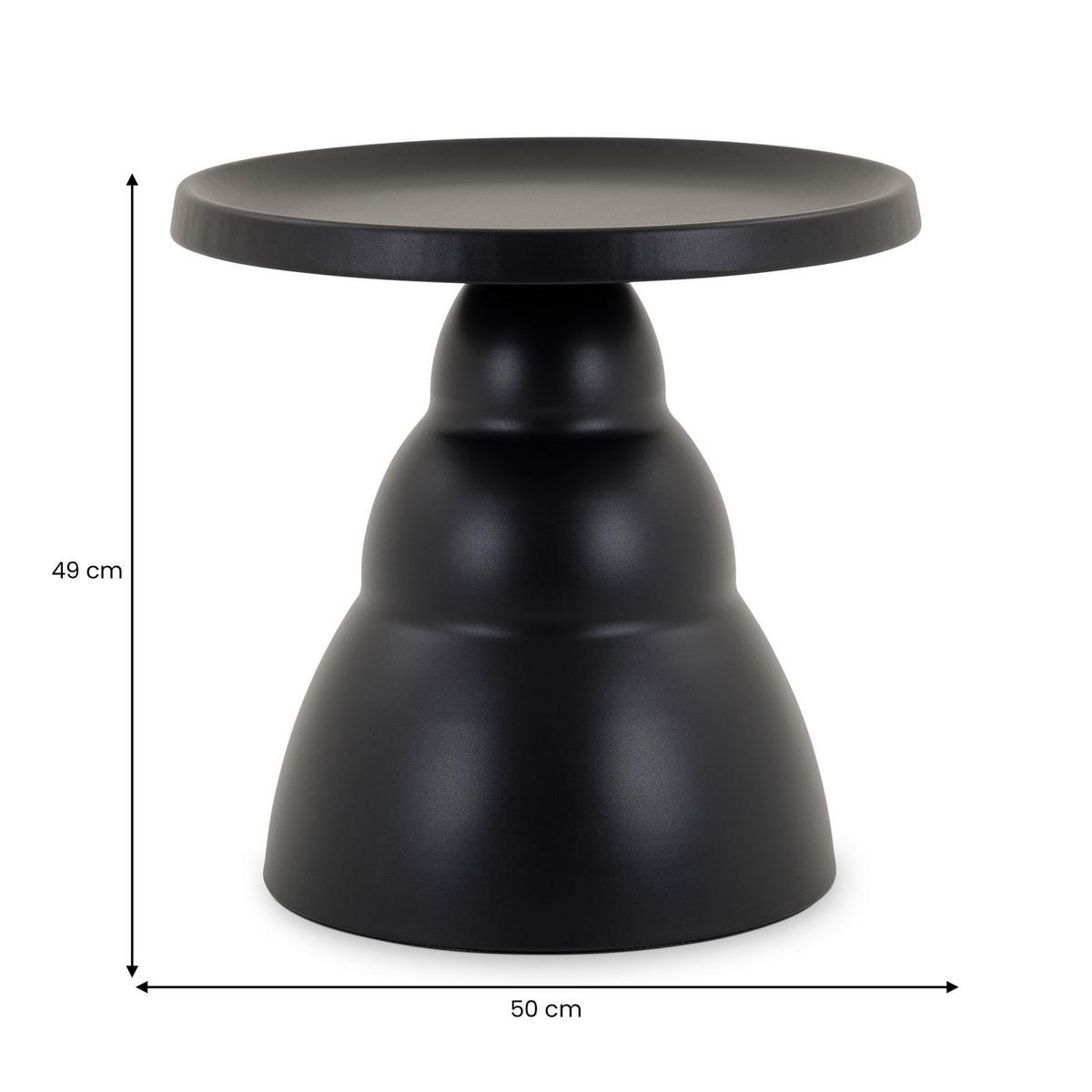 LOUNGESET LORIS - Schwarz, Metall (50/49/50cm) - IDIMEX