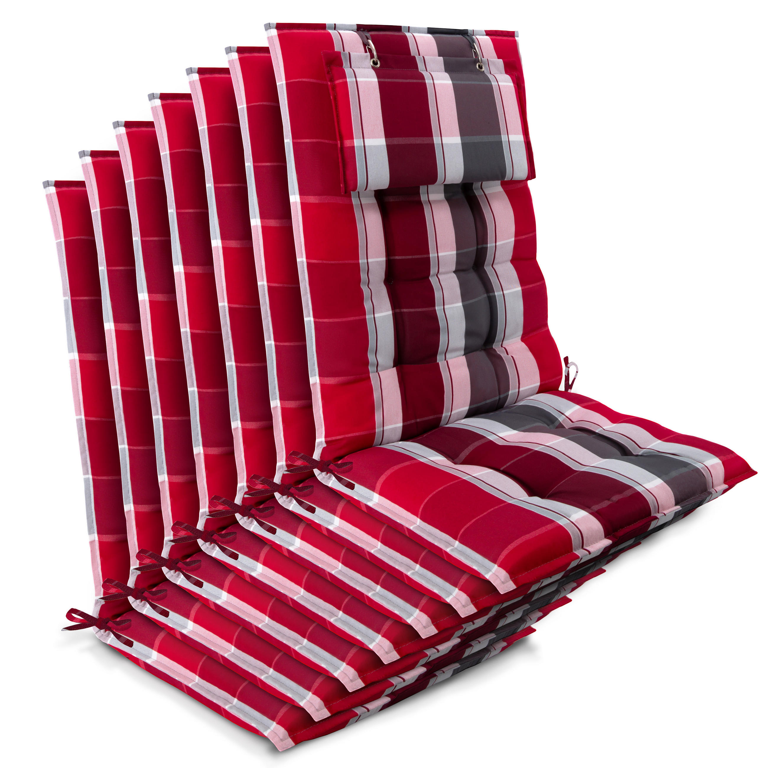 HOCHLEHNER Sun-HL 119x50x8cm Rot-Gestreift (7tlg) - Rot, Textil (50/120cm) - Beautissu 