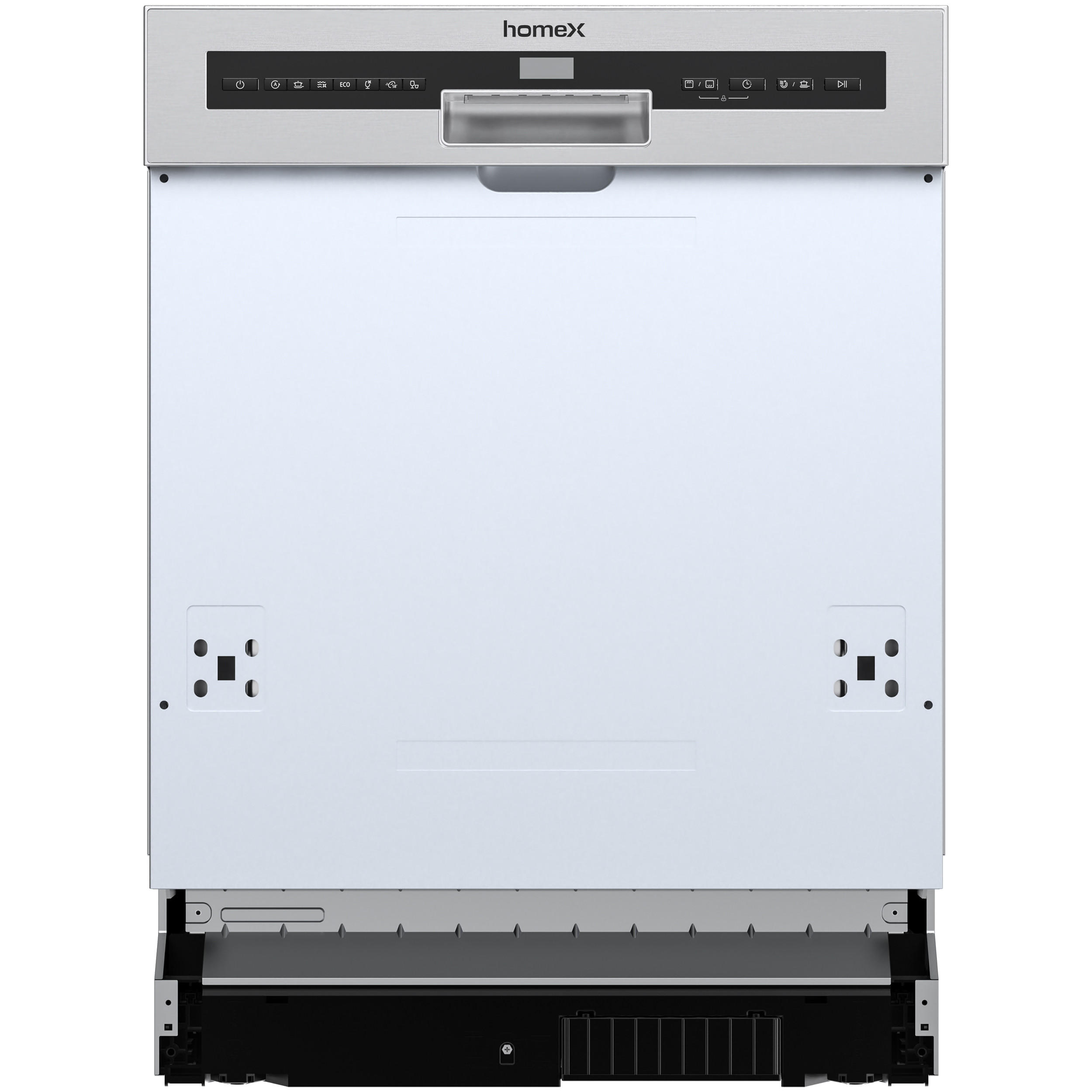 GESCHIRRSPÜLER teilintegrierbar 60 cm, Einbau Spülmaschine - 14 Maßgedecke, 7 Programme, AquaStop, 44 dB - Silberfarben, Kunststoff/Metall (59.8/81.5/57cm) - homeX