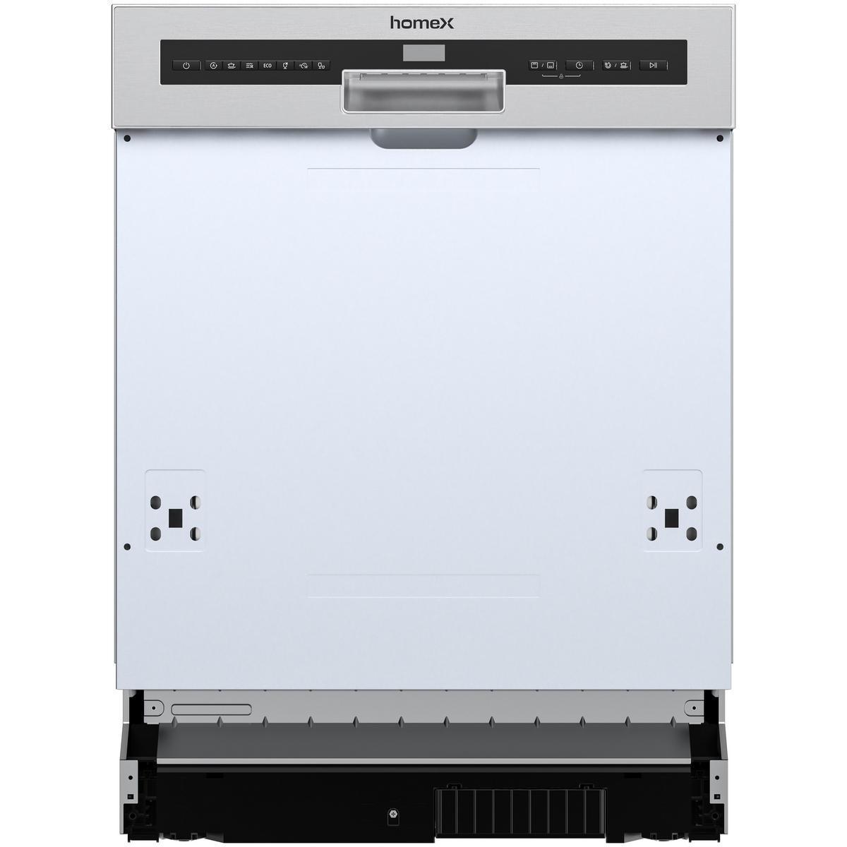 GESCHIRRSPÜLER teilintegrierbar 60 cm, Einbau Spülmaschine - 14 Maßgedecke, 7 Programme, AquaStop, 44 dB - Silberfarben, Kunststoff/Metall (59.8/81.5/57cm) - homeX