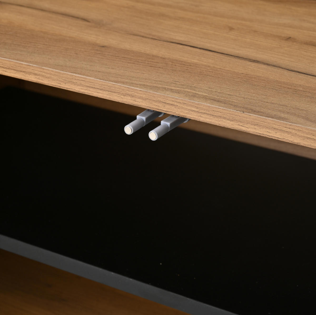 TV-ELEMENT mit LED 180 x 40 x 45 cm Naturholzoptik Schwarz 4 Türen - Braun, Holzwerkstoff (40/45/180cm) - Beauniv