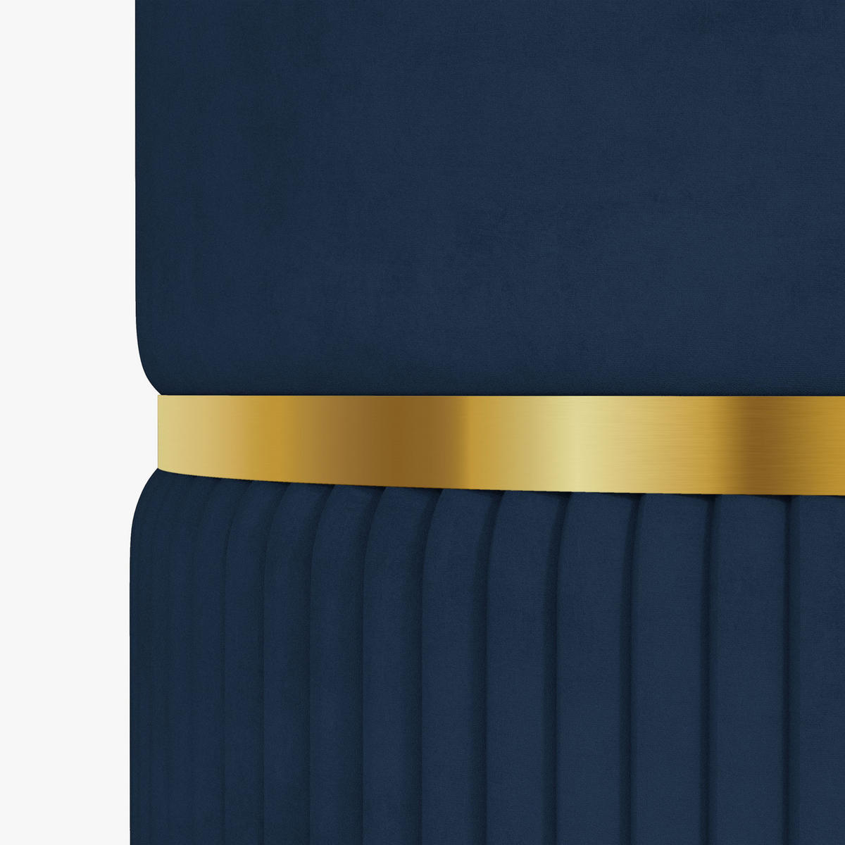 POUF DE-16385 mit Stauraum und Rippenvelours Blau - Blau, Textil (36/44/36cm) - ComfortXL