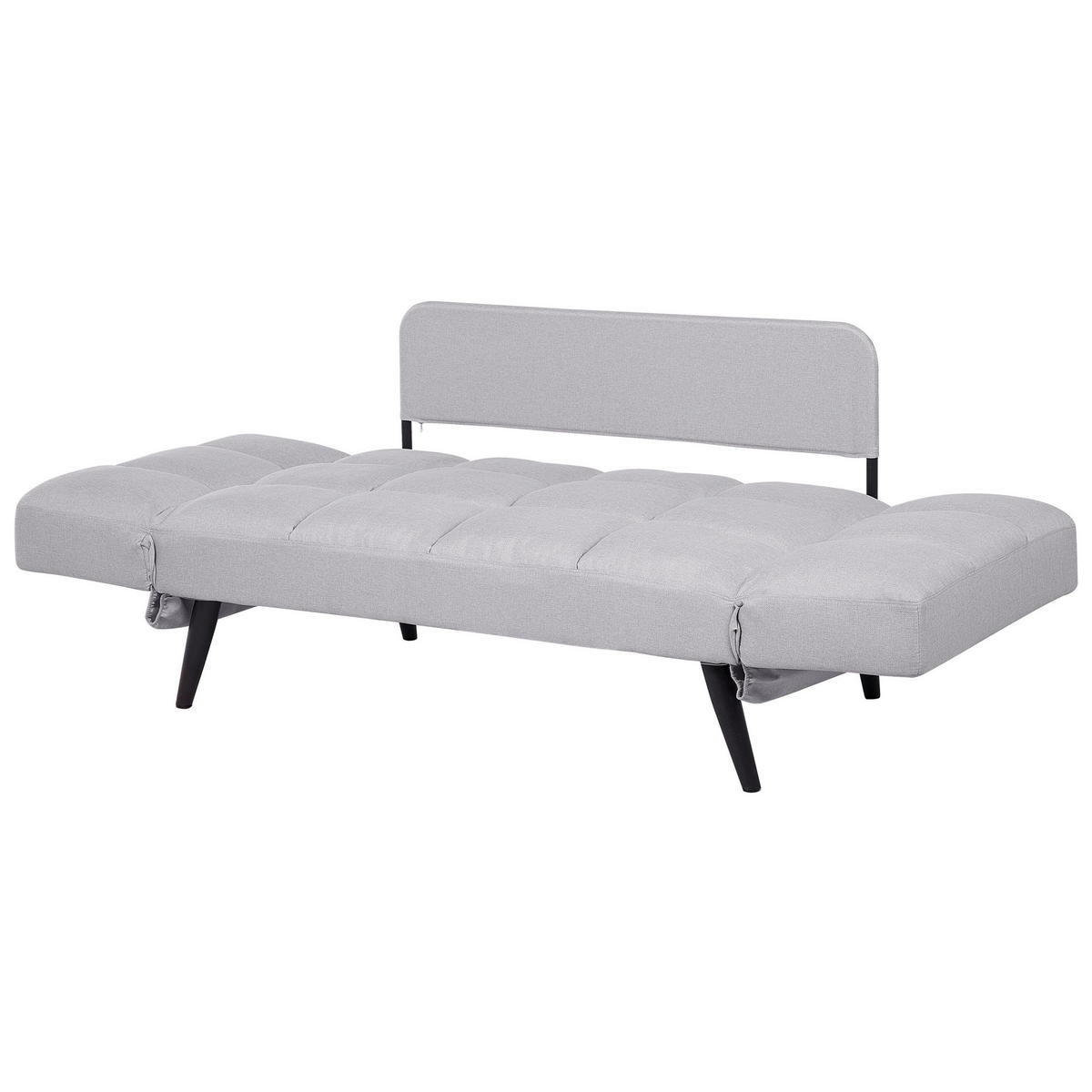 2-SITZER-SCHLAFSOFA Polsterbezug Hellgrau Brekke - Hellgrau, Textil (183/90/75cm) - Beliani