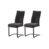 SCHWINGER-STUHL 2er Set Stockholm Stühle in Anthrazit - gemütliches Design - B/H/T: 43x98x59 cm - Anthrazit, Textil (59/98/43cm)