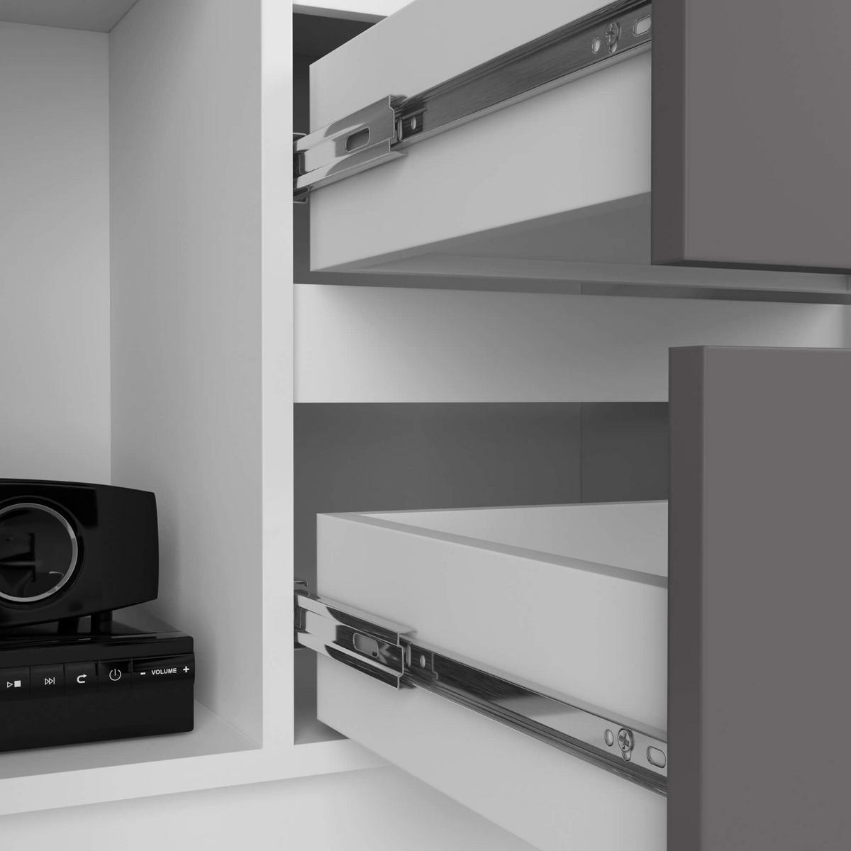 STANDREGAL Weiß, Graphit Grau 180/80/35 - Weiß, Holzwerkstoff (80/180/35cm) - RAUMHIRSCH FURNITURE