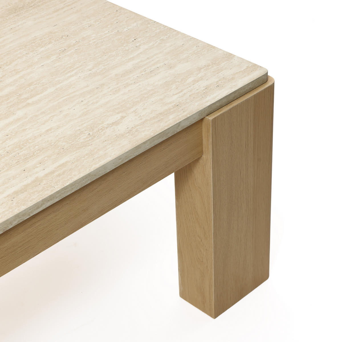 COUCHTISCH Holz mit Marmor Optik & Travertin-Optik, 100 × 54 × 40 cm - Eichefarben, Holzwerkstoff (54/100/40cm) - Hometopia
