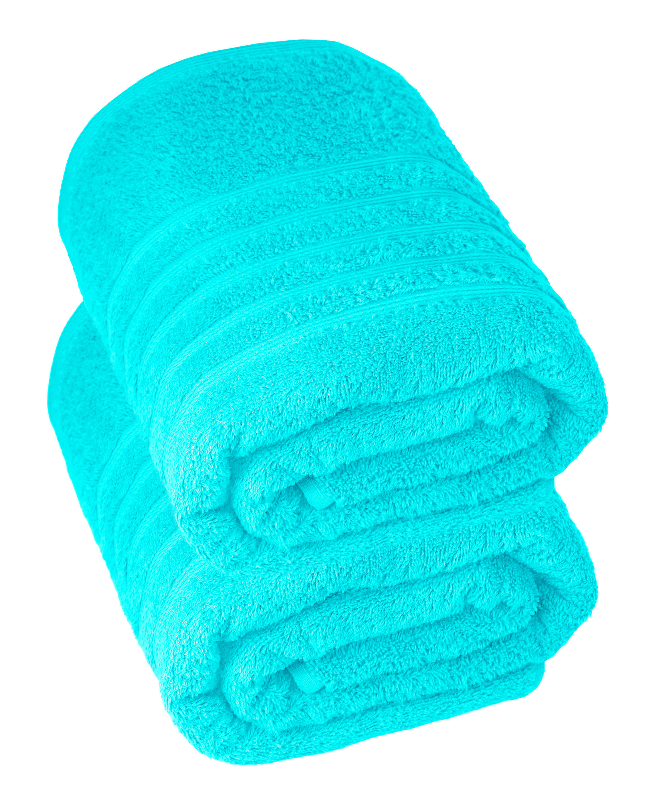 BADETUCH London Lagunen Türkis 2er Set 100x150 - Türkis, Textil (100/150cm) - Lashuma
