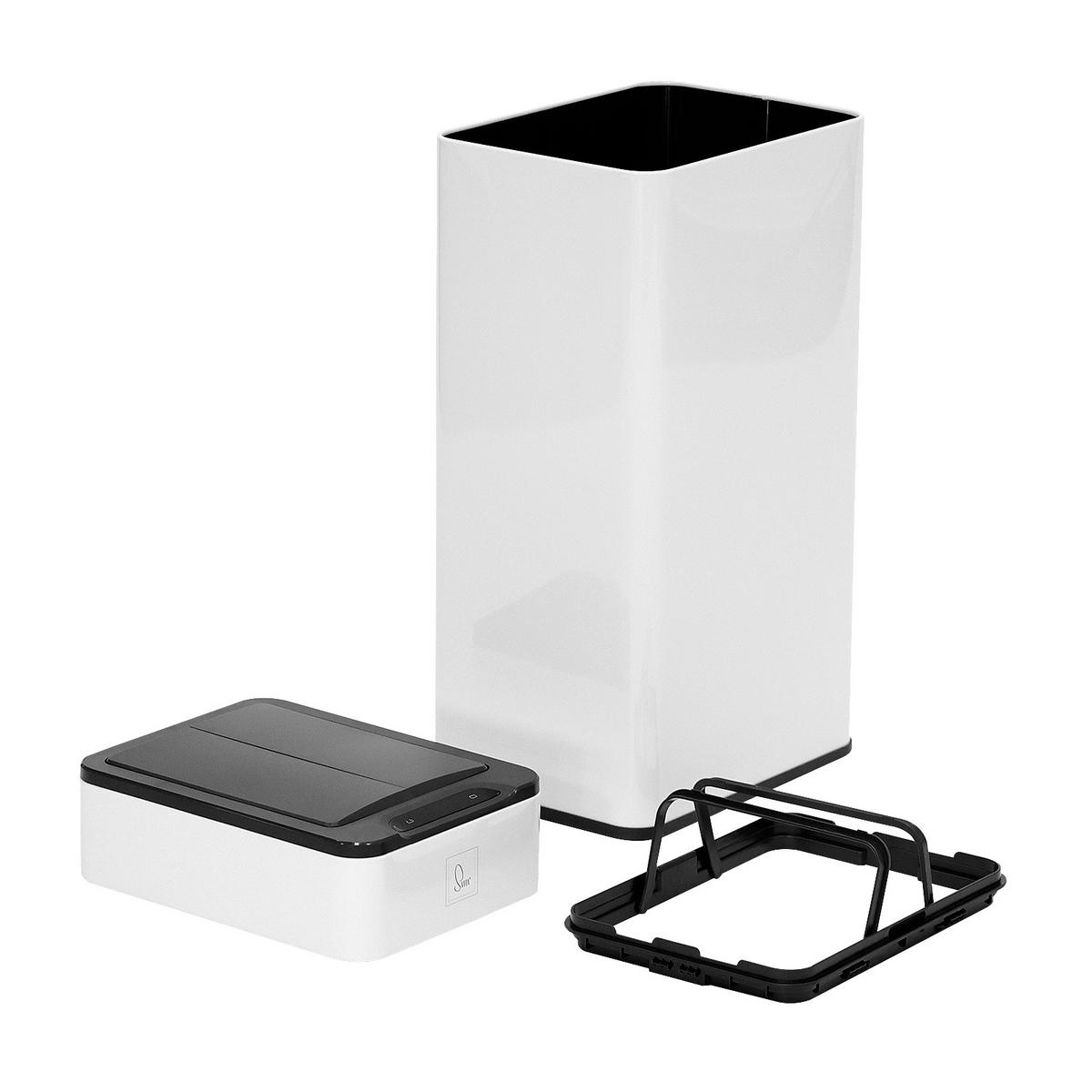 SENSORMÜLLEIMER SE40L Weiß - Weiß, Metall (23/65/31cm) - SVITA