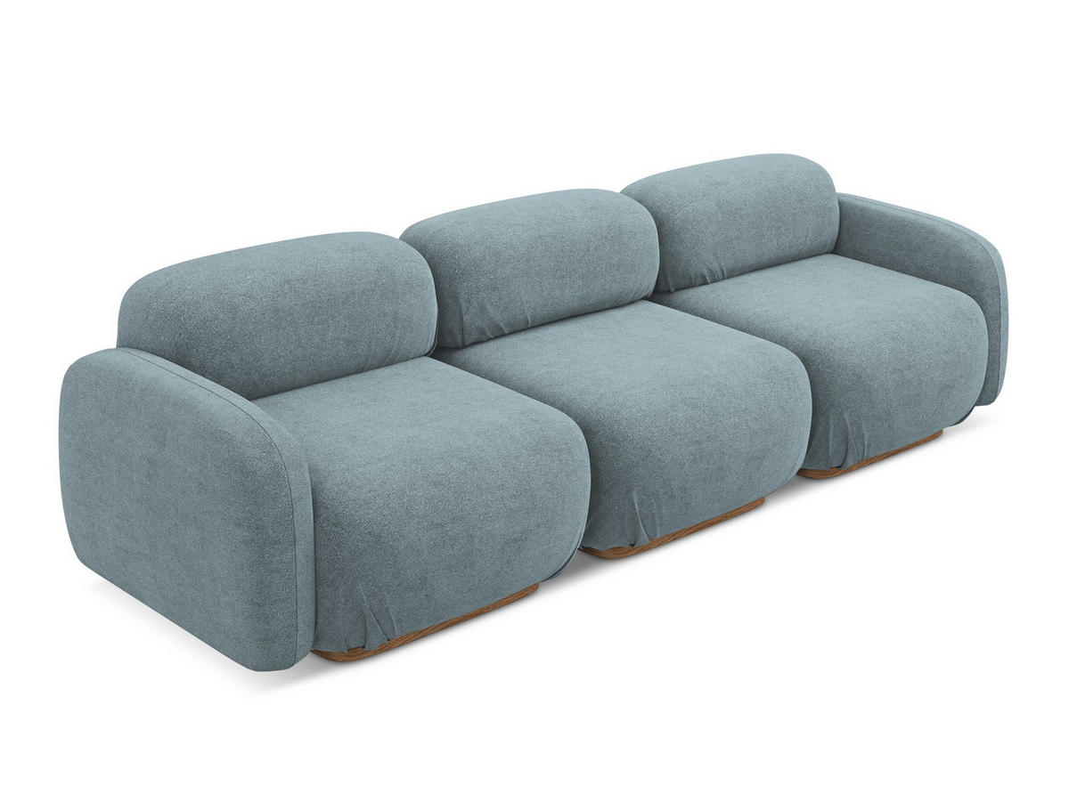 4-SITZER-SOFA Bouclé Stoff Blau - Blau/Blaugrau, Holz/Textil (270/73/95cm) - Makamii