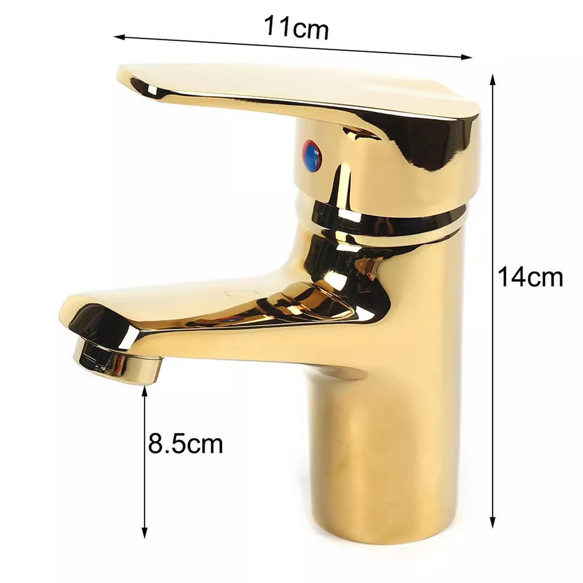 WASCHTISCHARMATUR Gold Einhebelmischer Waschbecken - Goldfarben, Metall (11/14/3.5cm) - Kaket