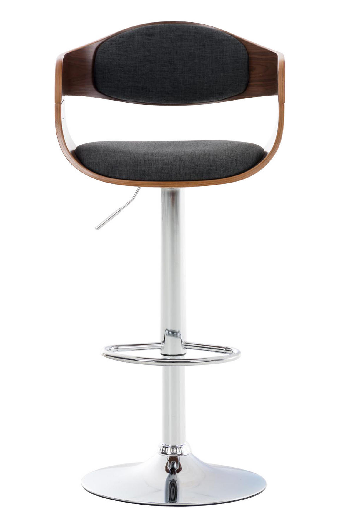 BARHOCKER 2er Set Stoff walnuss/dunkelgrau - Chromfarben/Dunkelgrau, Textil/Metall (50/88/48cm) - CLP