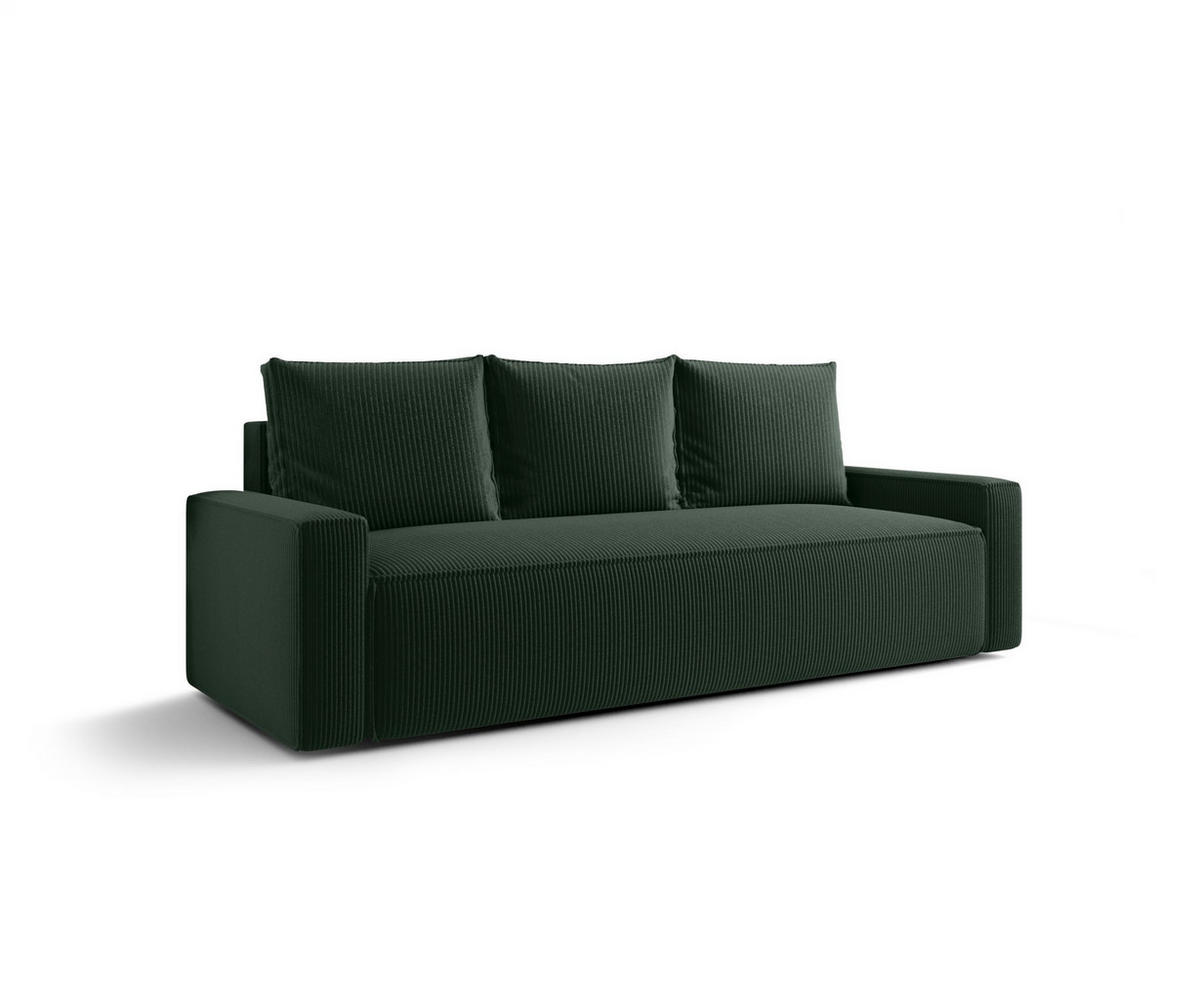 SOFA mit Schlaffunktion SAVIO Poso 14 - Dunkelgrün, Textil (232/90/90cm) - Bedante