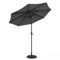 SONNENSCHIRM aus Polyester Metall und Sonnenschirmfuß aus Cement Blumenmuster 360° drehbar neigbar 60° 3 x 2.4m Ø45 × 25 cm - Schwarz, Metall (300/240cm) - Livingandhome