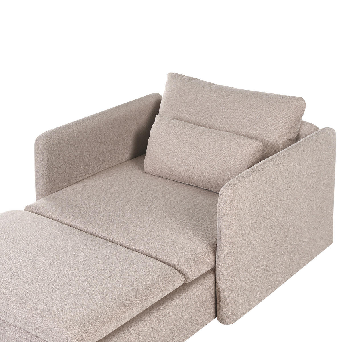 ČALOUNĚNÉ LEHÁTKO CHAISE LONGUE Látka Béžové Egeris - béžová, textil (87/80/149cm) - Beliani