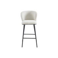 BARHOCKER - 50 cm x 54 cm - stoff - weiß Senorase - Weiß, Textil (50/97/54cm) - Vente-Unique