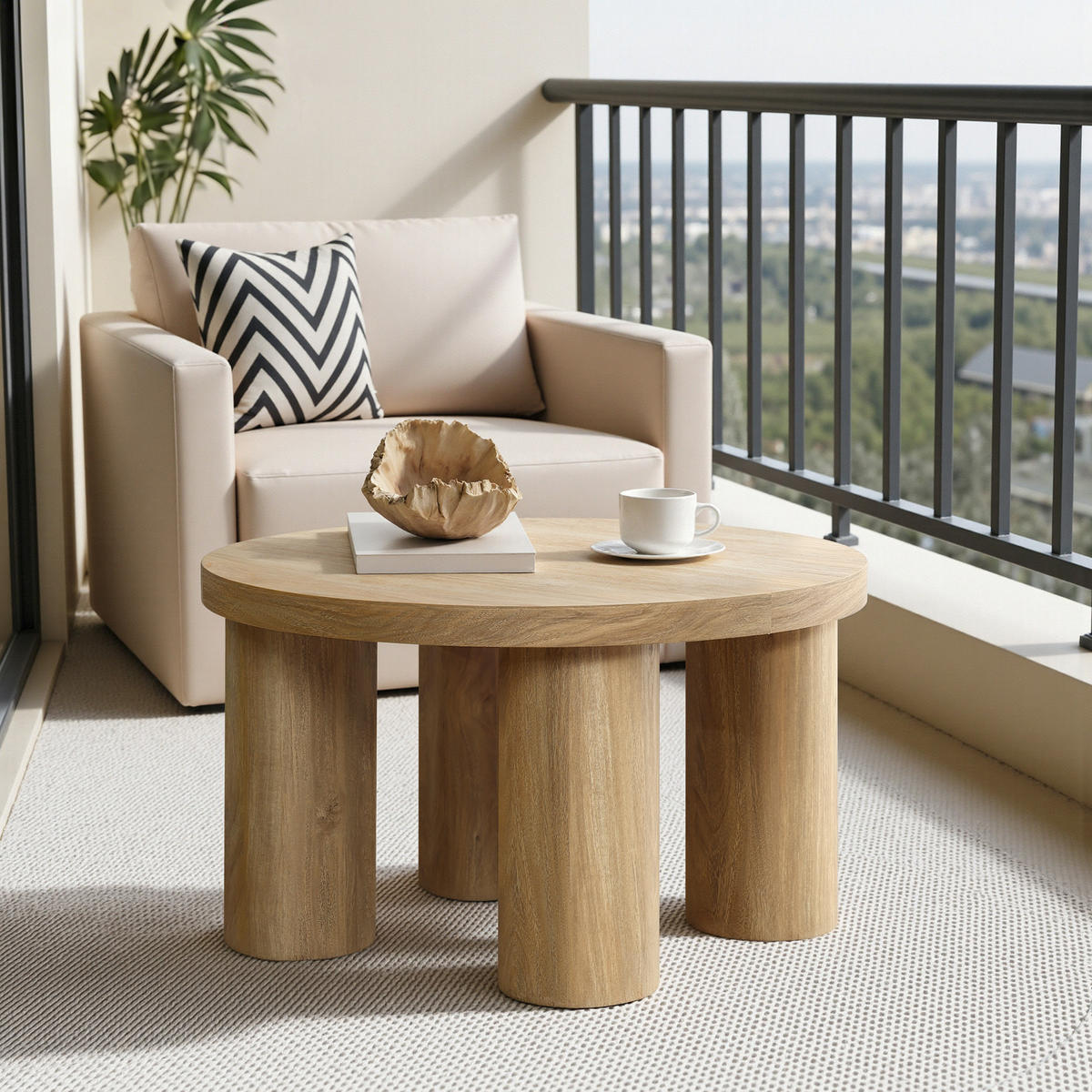 COUCHTISCH Rund | Ø70 x H40 cm - Braun, Holzwerkstoff (70/70/40cm) - Hometopia
