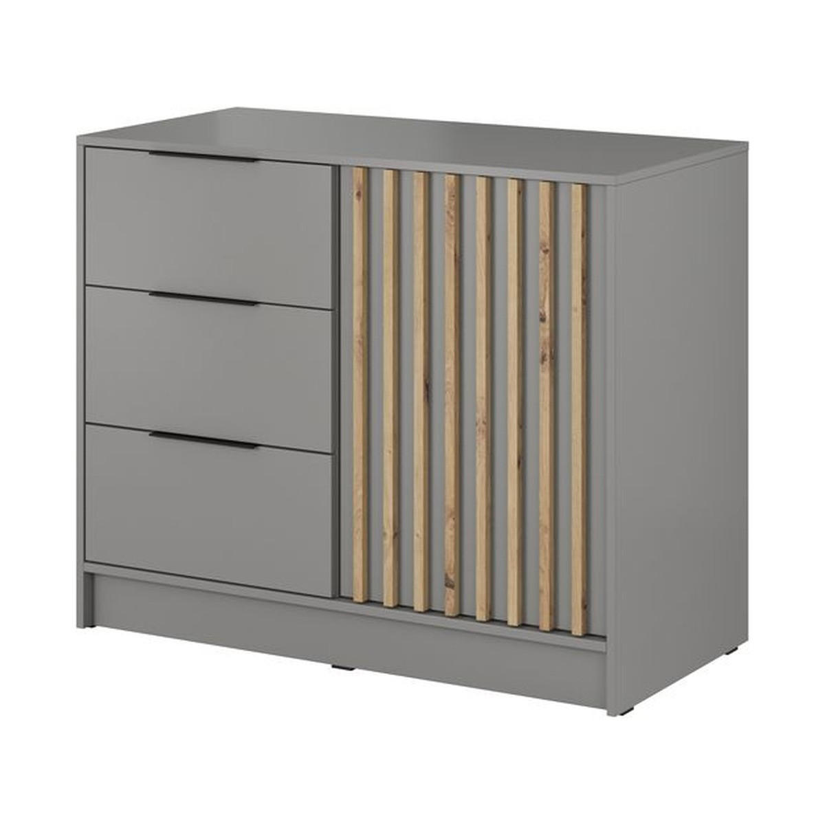 KOMMODE – 105 cm – Nelly – Grau - Grau, Holzwerkstoff (105/86/45cm) - hi-markt