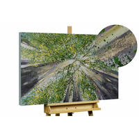 ACRYLBILD HANDGEMALT 100/75 cm - Braun/Grün, Holz/Textil (2/75cm) - KUNSTLOFT