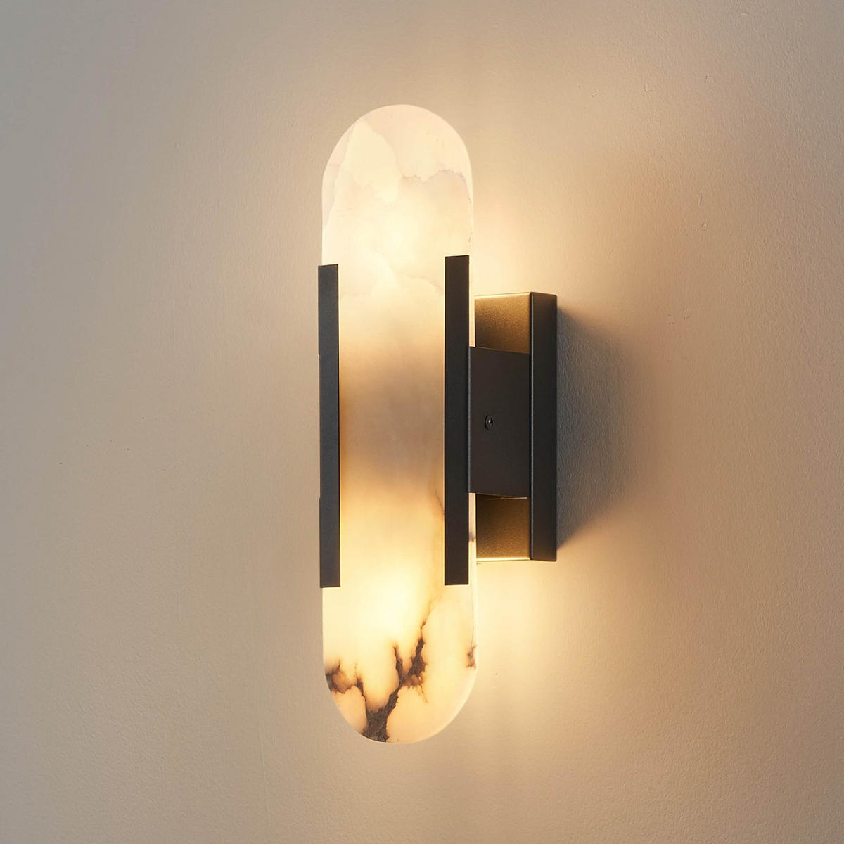 WANDLEUCHTE Enola, Schwarz und weiß, 35.5cm - Weiß, Metall (10/35.5/8cm) - KOSILUM