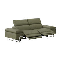 3-SITZER Sofa Opera Echtleder mit 2 x Relaxfunktion Olivgrün - Olivgrün, Leder/Metall (223/75/109cm)