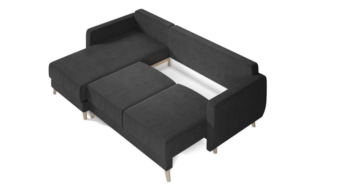 ECKSOFA Marlies In Opera Velvet - Aubergine, Holzwerkstoff/Textil (233/140cm) - Fun Möbel