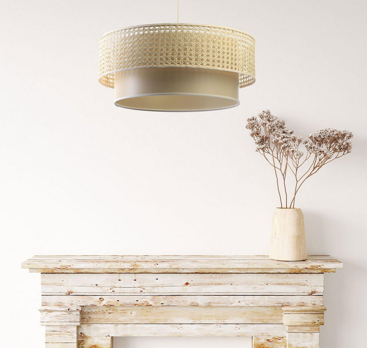 HÄNGELEUCHTE Beige 40/20 cm - Beige, Kunststoff (40/1/20cm) - ONZENO