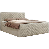 BOXBETT PARIS DUO 140/200 - Beige Velvet - H3 - Beige, Holz/Textil (140/200cm) - MKS