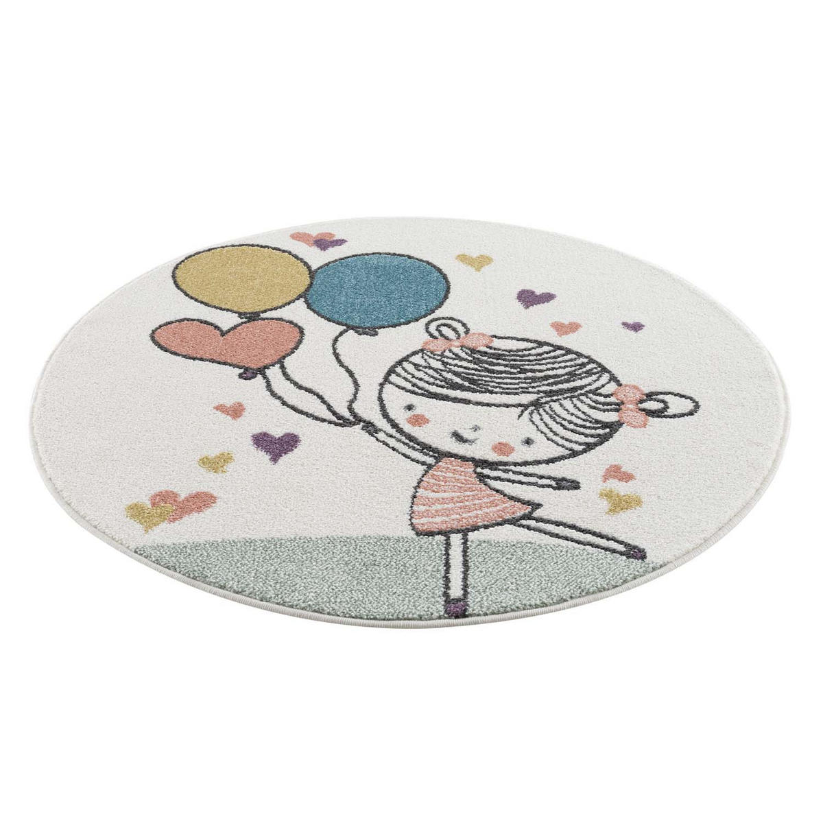 KINDERTEPPICH Anime 9393 Creme 160x160 cm Rund - Creme, Textil (160/160cm) - carpet city