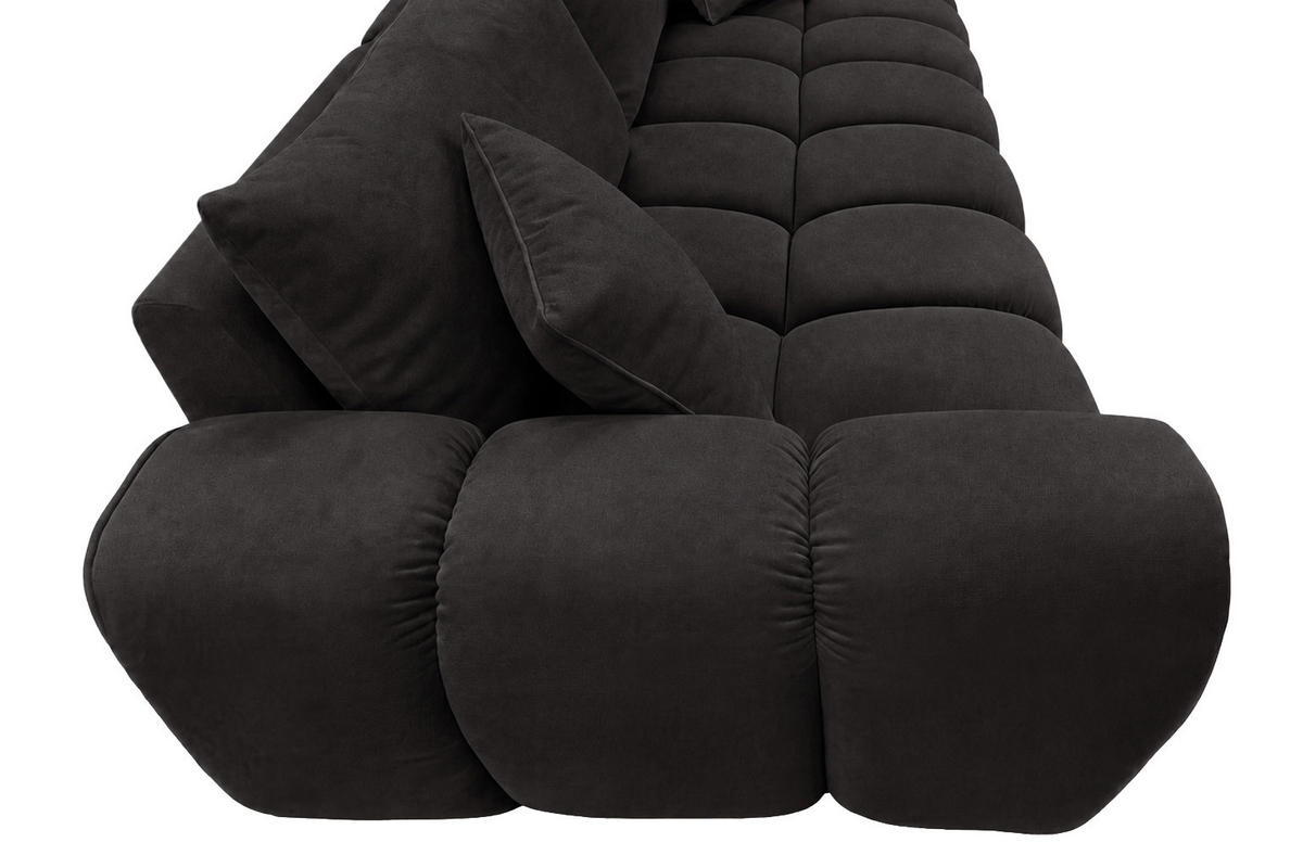 ROZKLÁDACÍ POHOVKA s úložným prostorem, velurová tkanina Bluvel, Černá, COSMOPOLITAN - černá, dřevo (240/97cm) - Kaiser Möbel