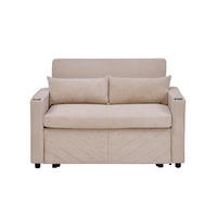 SCHLAFSOFA 134/82/73 cm Beige mit USB Charging und Aufbewahrungstasche - Beige, Textil (134/73/195cm) - Oxeza