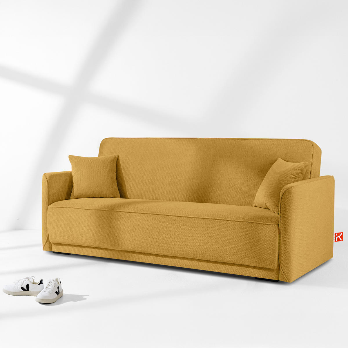 EINZELSOFA LIRIS, 3 Personen, Honig - Honig, Holz/Holzwerkstoff (208/91/98cm) - KONSIMO®