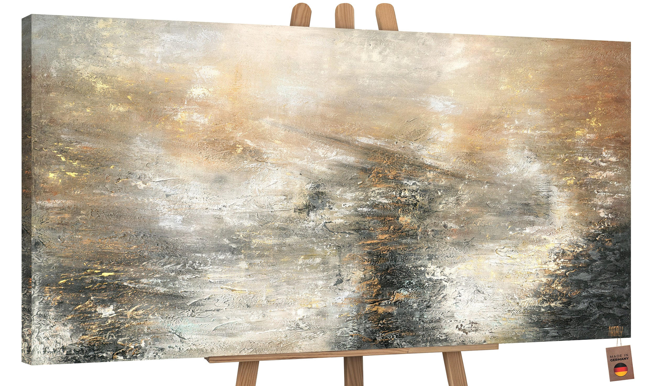 GEMÄLDE Kraft der Elemente auf Keilrahmen 200x100 cm - Braun, Holz (200/100cm) - YS-art gallery