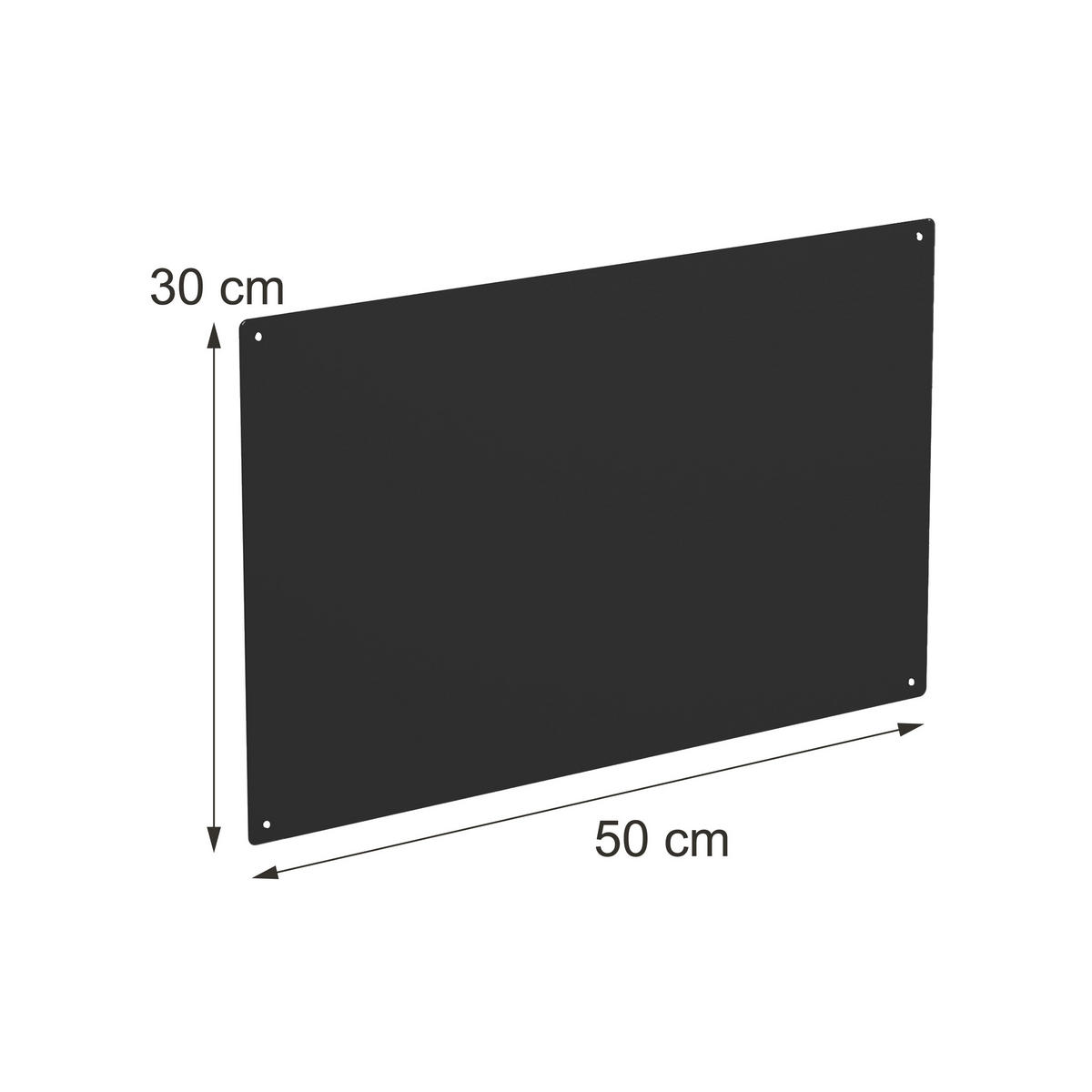 MAGNETTAFEL Schwarz Stahl beschreibbar 50x30 cm - Schwarz, Metall (50/30/0.1cm) - Relaxdays