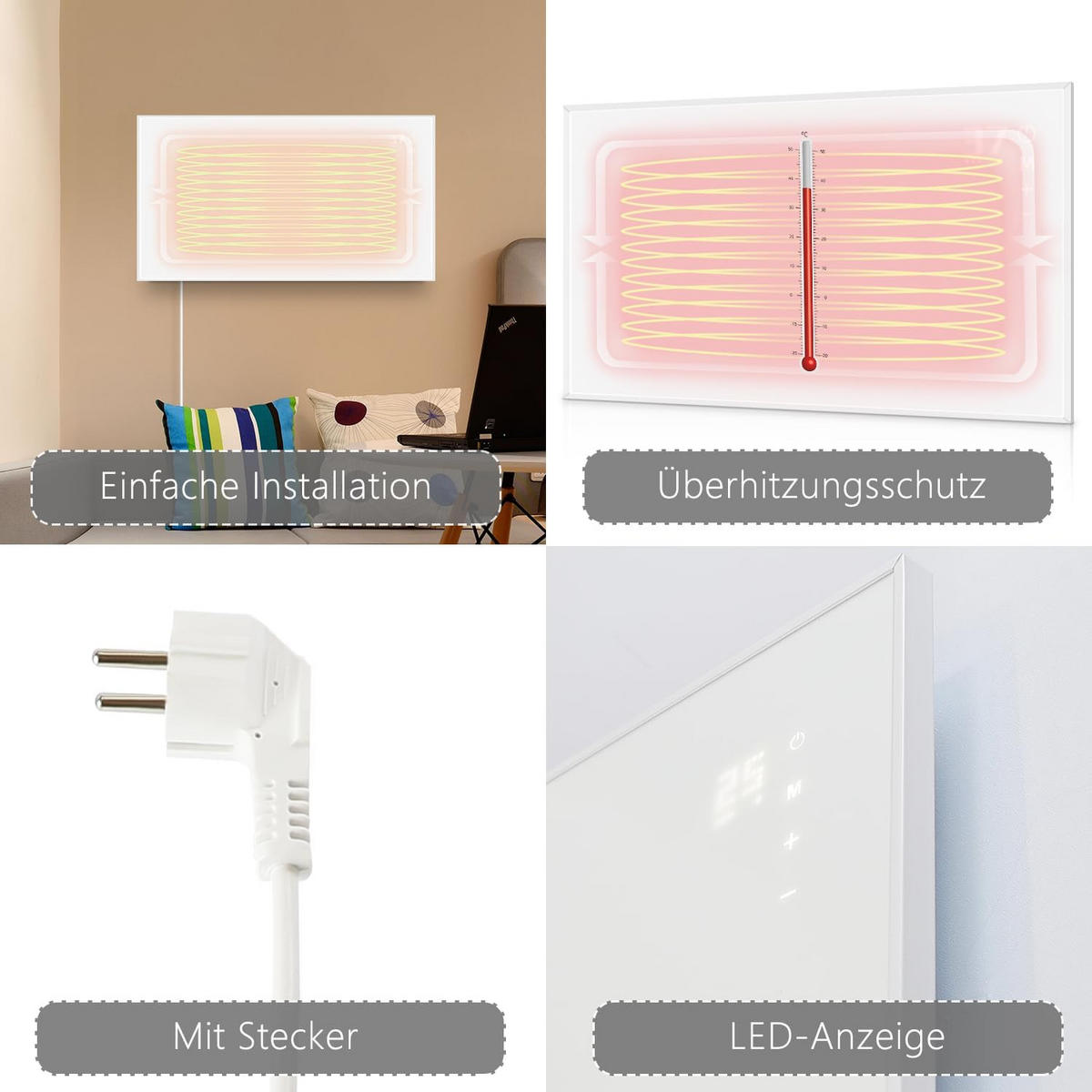 HEIZKÖRPER Blaze 108/69/9 cm - Weiß, Naturmaterialien (69/9/108cm) - ZMH