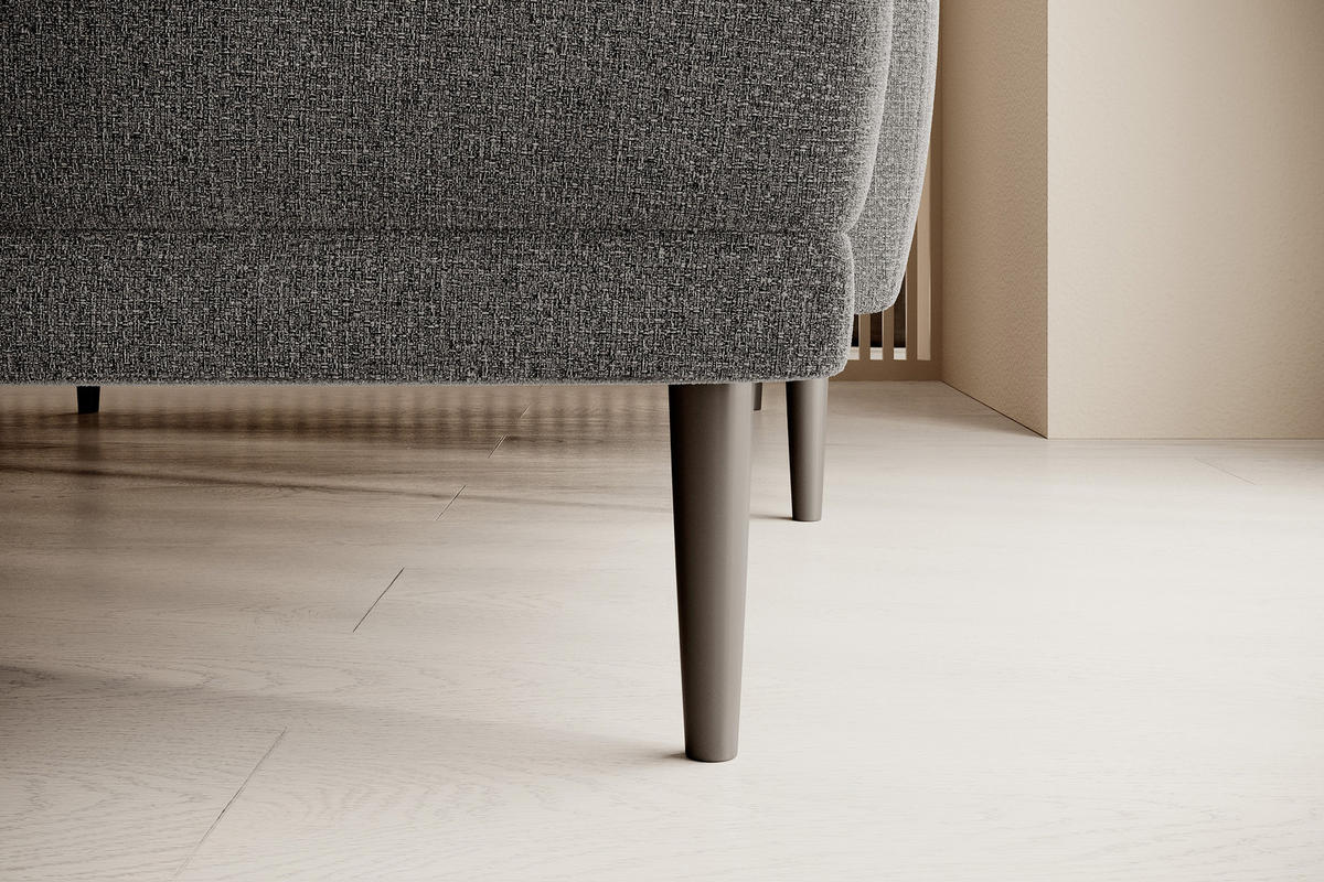 ECKSOFA BONO Stilvolles Sofa mit Schlaffunktion, Robuste Holzfüße, Elegante Armlehnen, Tiefe Sitzfläche 226x164x88cm, Linke, Grau - Grau, Holz/Textil (164/226cm) - DomoHome