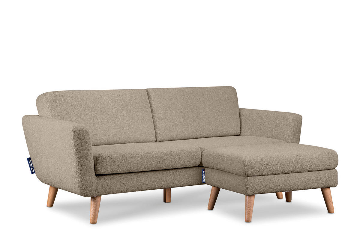 3-SITZER-SOFA TAGIO mit Armlehnen, Braun - Braun, Buchenholz/Textil (88/80/190cm) - KONSIMO®