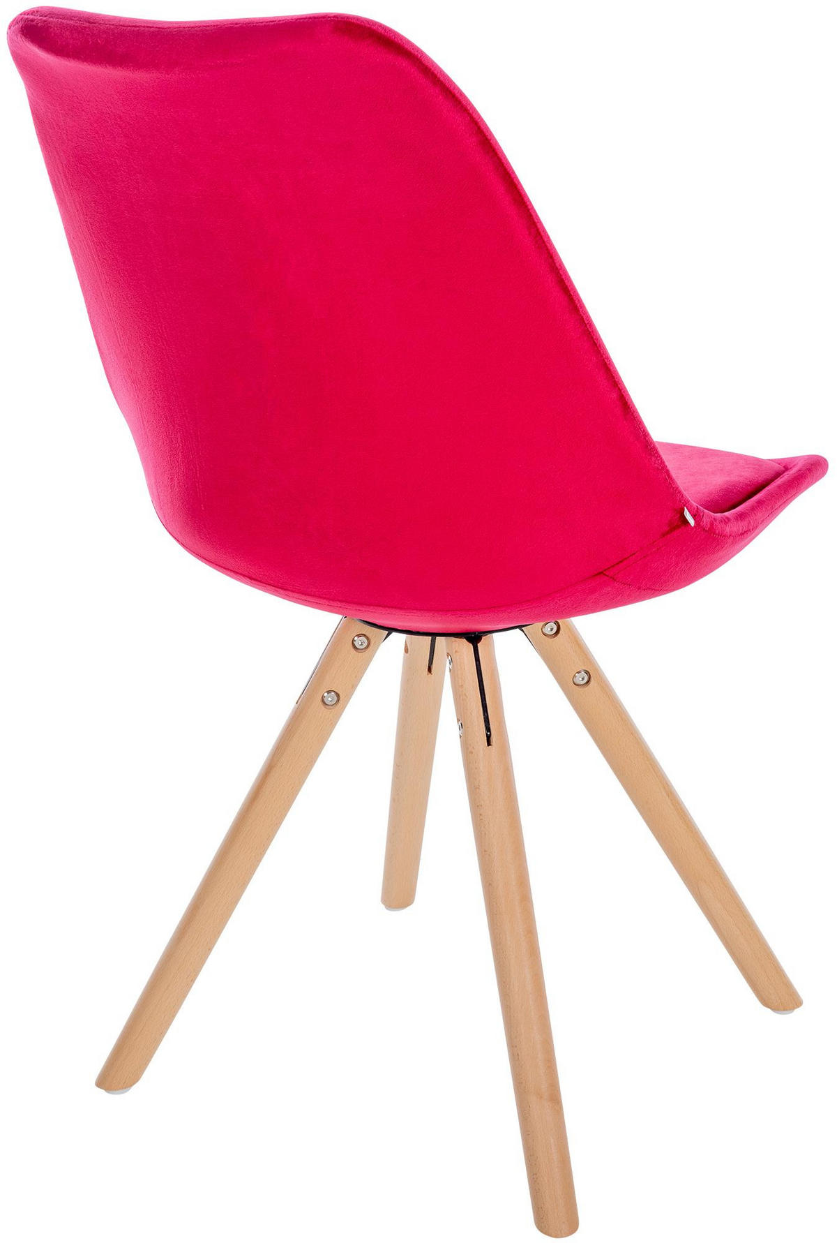 STUHL Samt rot - Eukalyptusholzfarben/Rot, Holz/Textil (48/81/54cm) - CLP