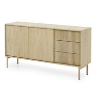 KOMMODE Weiß AVO Gerillt Niedrig 153 cm - Gelb, Holz (153.5/79.8/39.5cm) - Sepro Meble