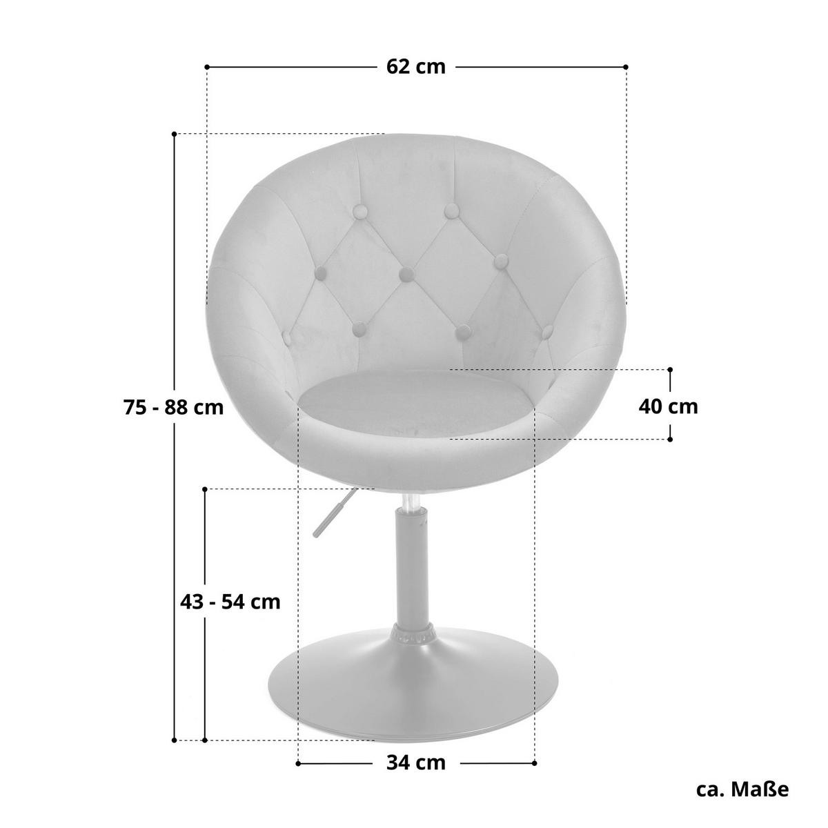 COCKTAILSESSEL HAVANNA Samt Dunkelgrün - Silberfarben/Grün, Textil (62/88/58cm) - SVITA