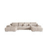 ECKSOFA BEGA U Links ARAGON 03 mit Schlaffunktion - Beige, Textil (372/87/185cm) - Bedante