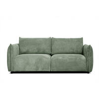 SOFA TAUER 3-Sitzer, mintgrün - Schwarz/Mintgrün, Holzwerkstoff/Kunststoff (112/84/206cm) - Courtois Laville
