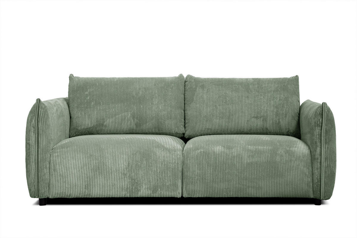 SOFA TAUER 3-Sitzer, mintgrün - Schwarz/Mintgrün, Holzwerkstoff/Kunststoff (112/84/206cm) - Courtois Laville