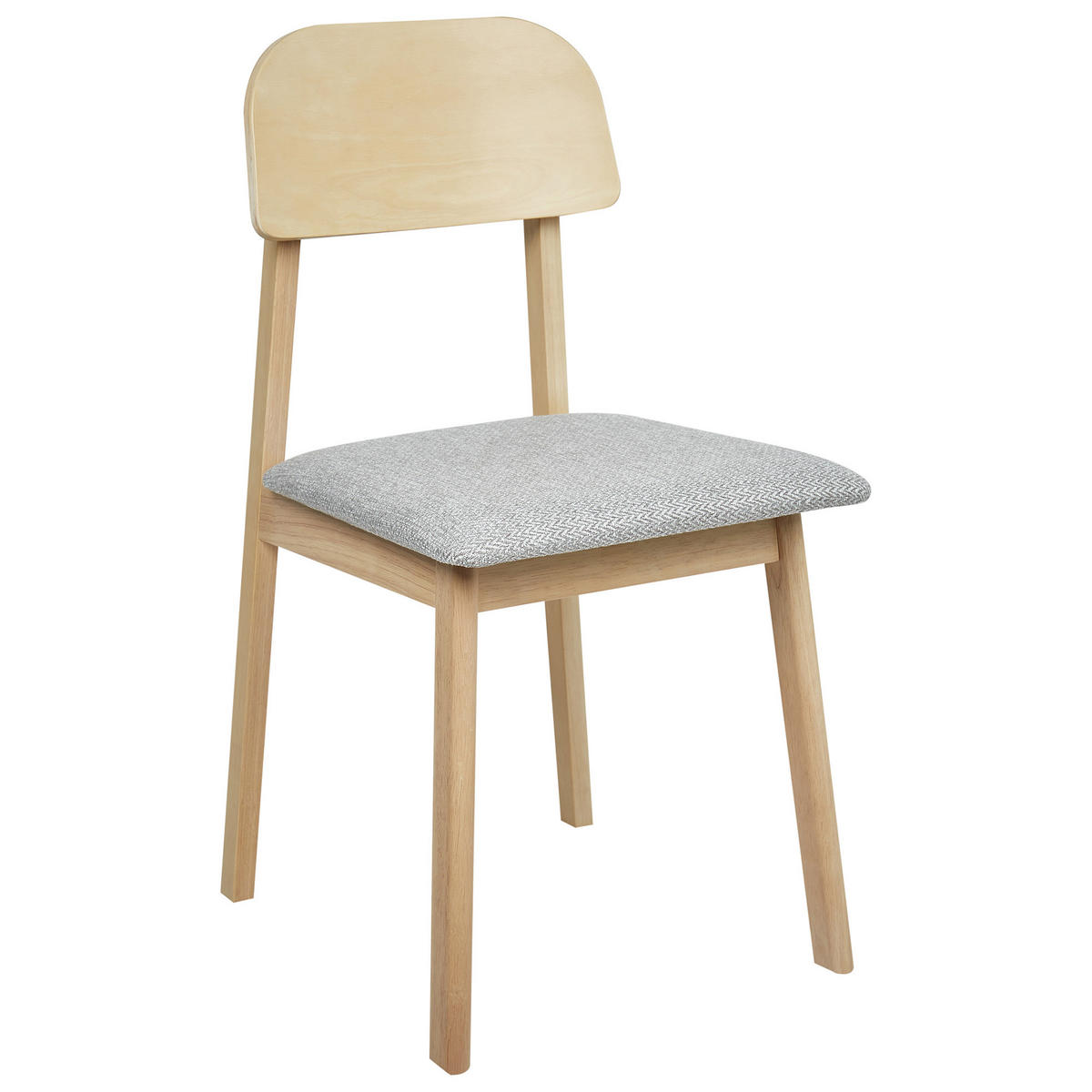 ESSZIMMERSTUHL 2er-Set Hellgrau Scandia - Beige/Hellgrau, Holz (40/82/46cm) - Beliani