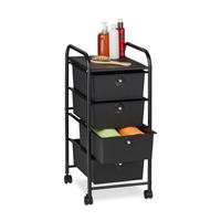 BADROLLWAGEN - Schwarz, Kunststoff/Metall (33/74/39cm) - Relaxdays