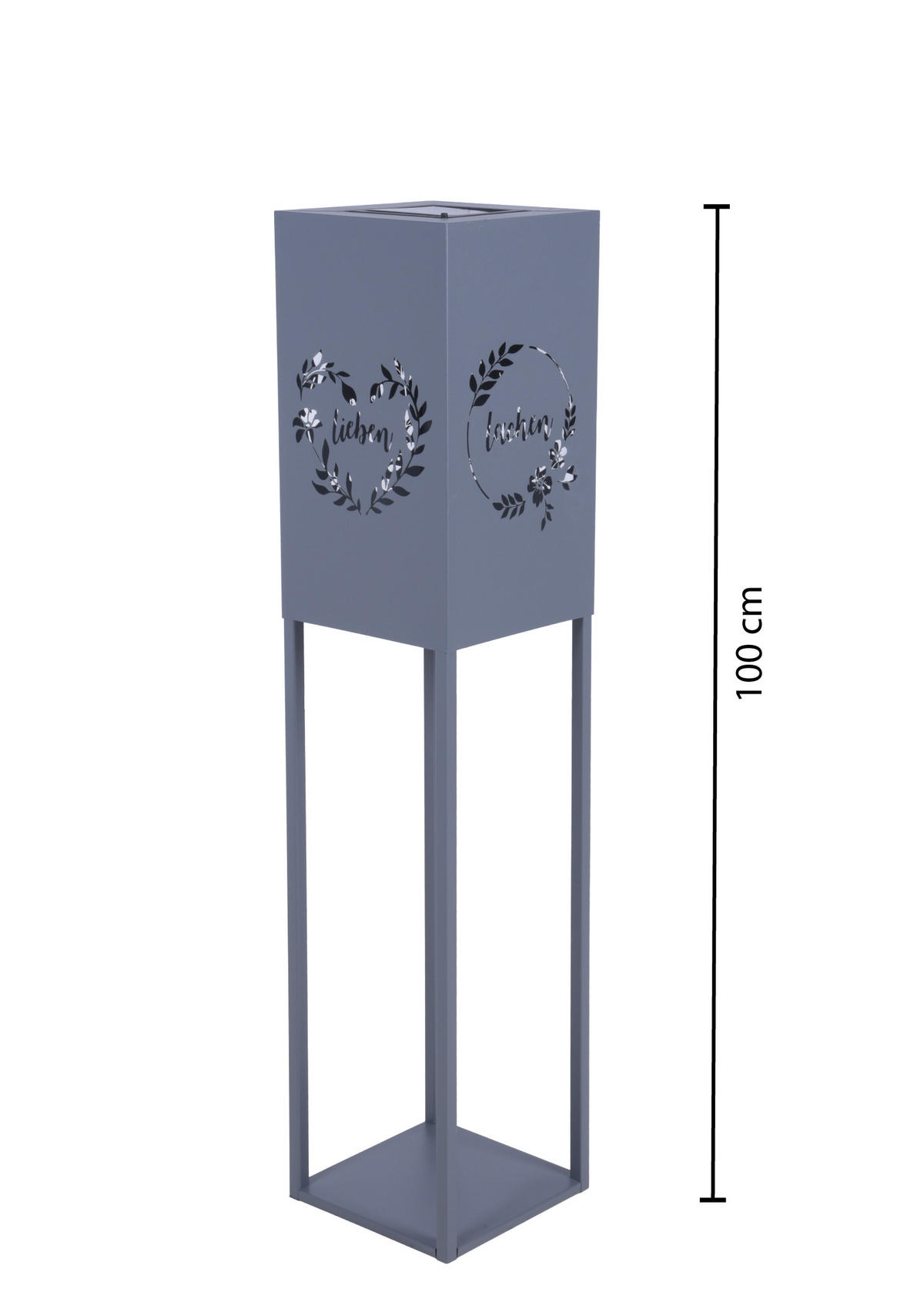DEKOSÄULE Lisbon LED Stahl Grau 100x22x22cm - Grau, Metall (22/100/22cm) - DELUKE