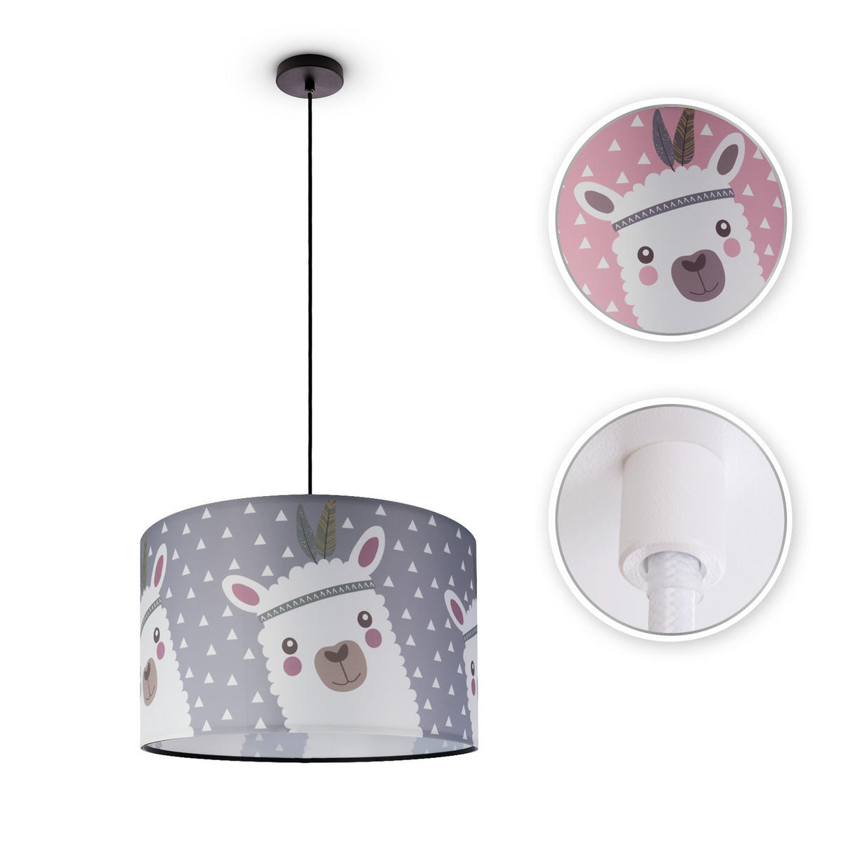 PENDELLEUCHTE Hugo Pd1 Ela 214 - Schwarz, Metall (45.5/45.5/27cm) - Paco Home