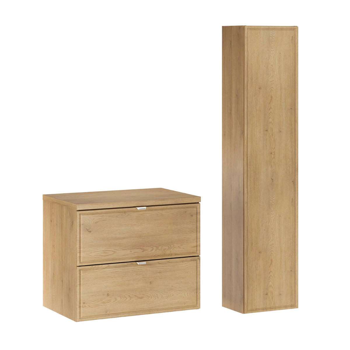 WASCHTISCHUNTERSCHRANK 60cm Elias 2er-Set Holz - Braun, Holzwerkstoff (60/50/46cm) - Petits-meubles