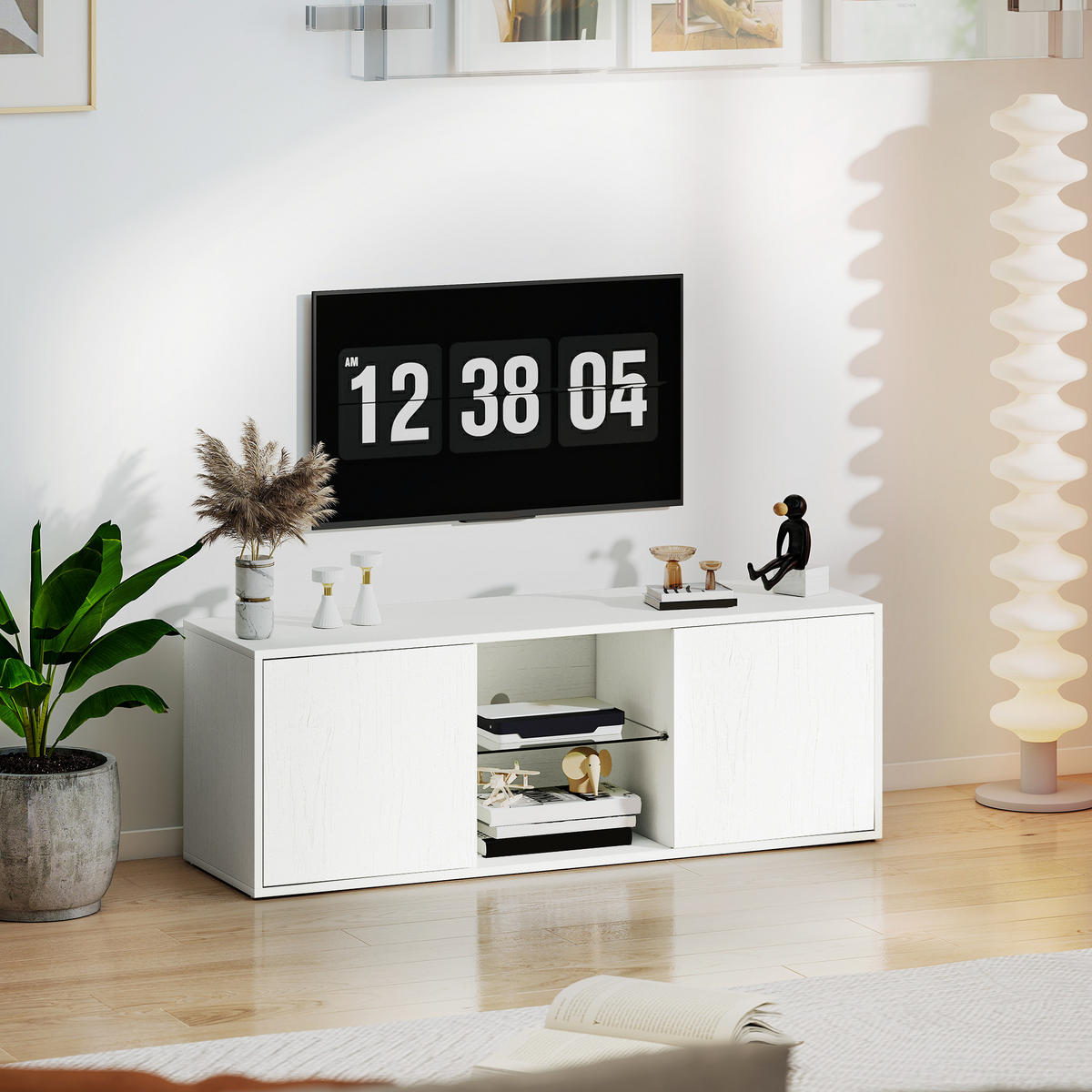 TV-MÖBEL Weiß 1 Stück - Weiß, Holzwerkstoff (120/42/35cm) - GiPP